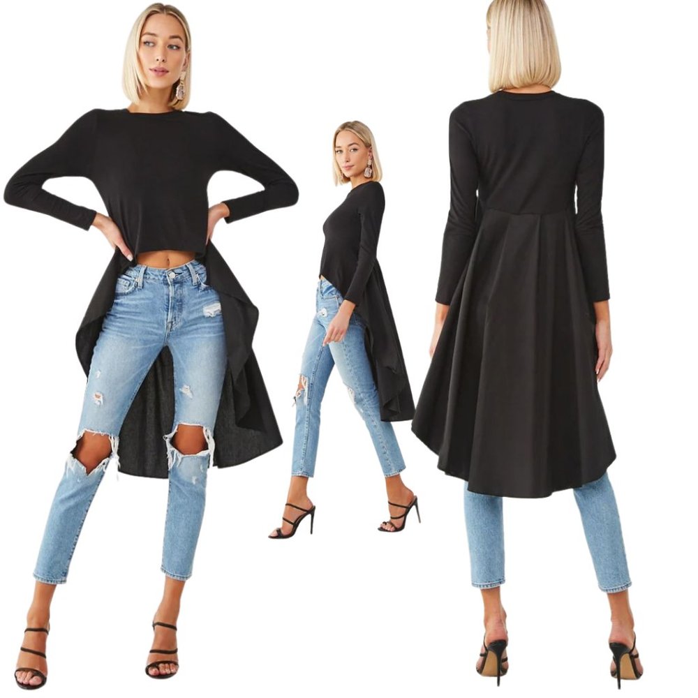 Stylive Black Hi-Low Tee